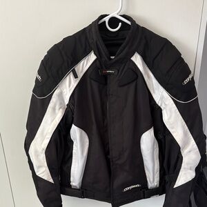Black and White Men's Motorcycle Jacket